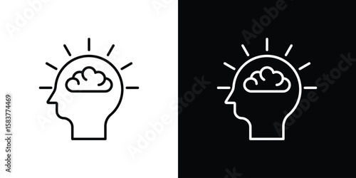 Brainstorm icon in outline style. Vector.