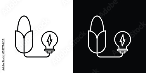 Biomass energy icon in outline style. Vector.