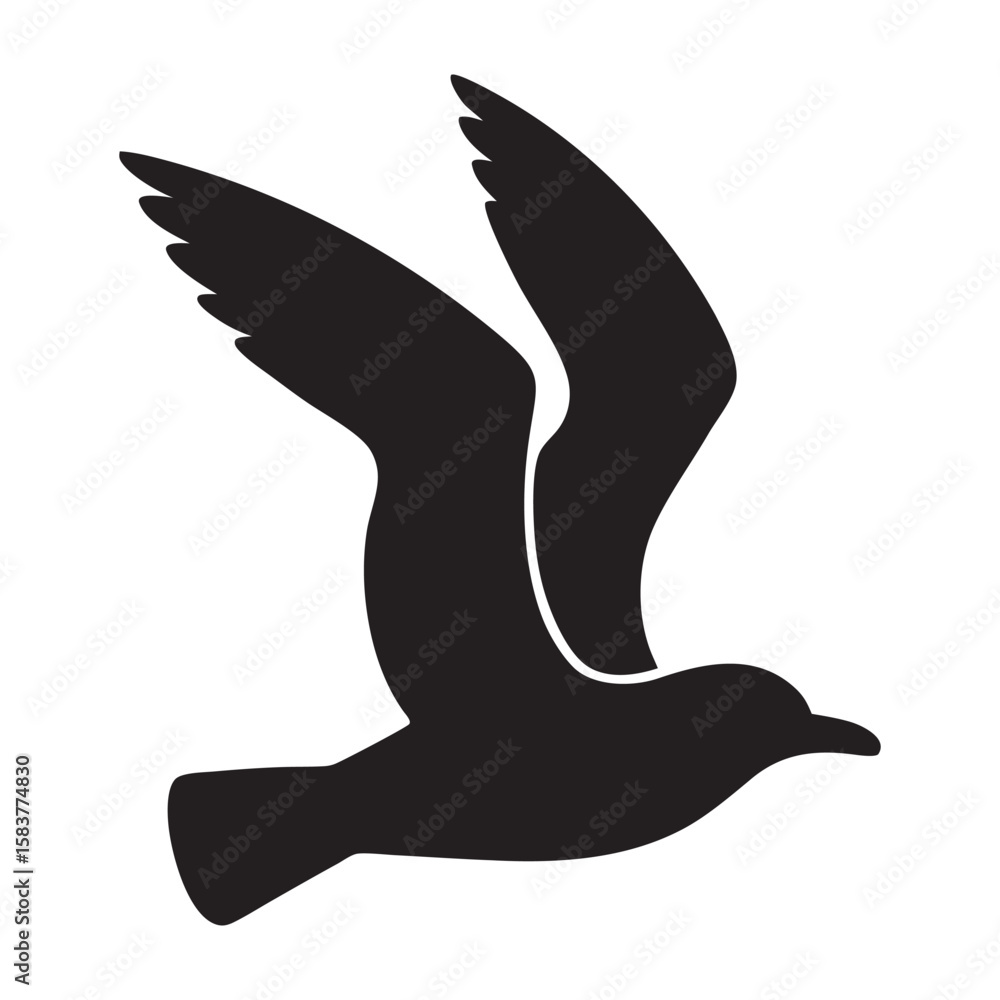 Fototapeta premium silhouette seagull flying over the ocean
