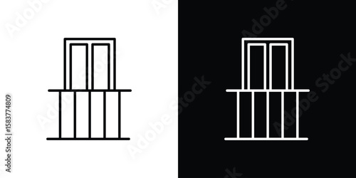 Balcony icon in outline style. Vector.