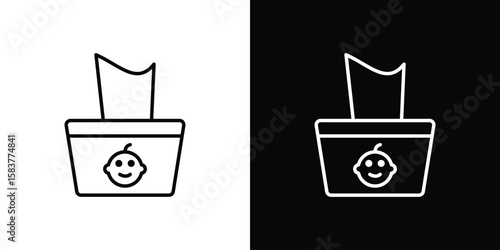 baby wipe icon in outline style. Vector.