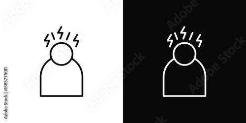 Anxiety icon in outline style. Vector.