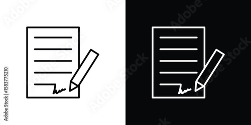 Agreement icon in outline style. Vector.