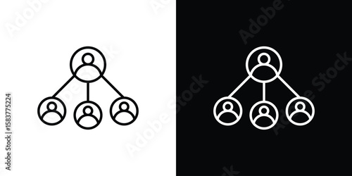 Affiliate marketing icon in outline style. Vector.