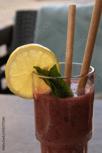 Refreshing healthy berry smoothie evoking vibrant summer energy