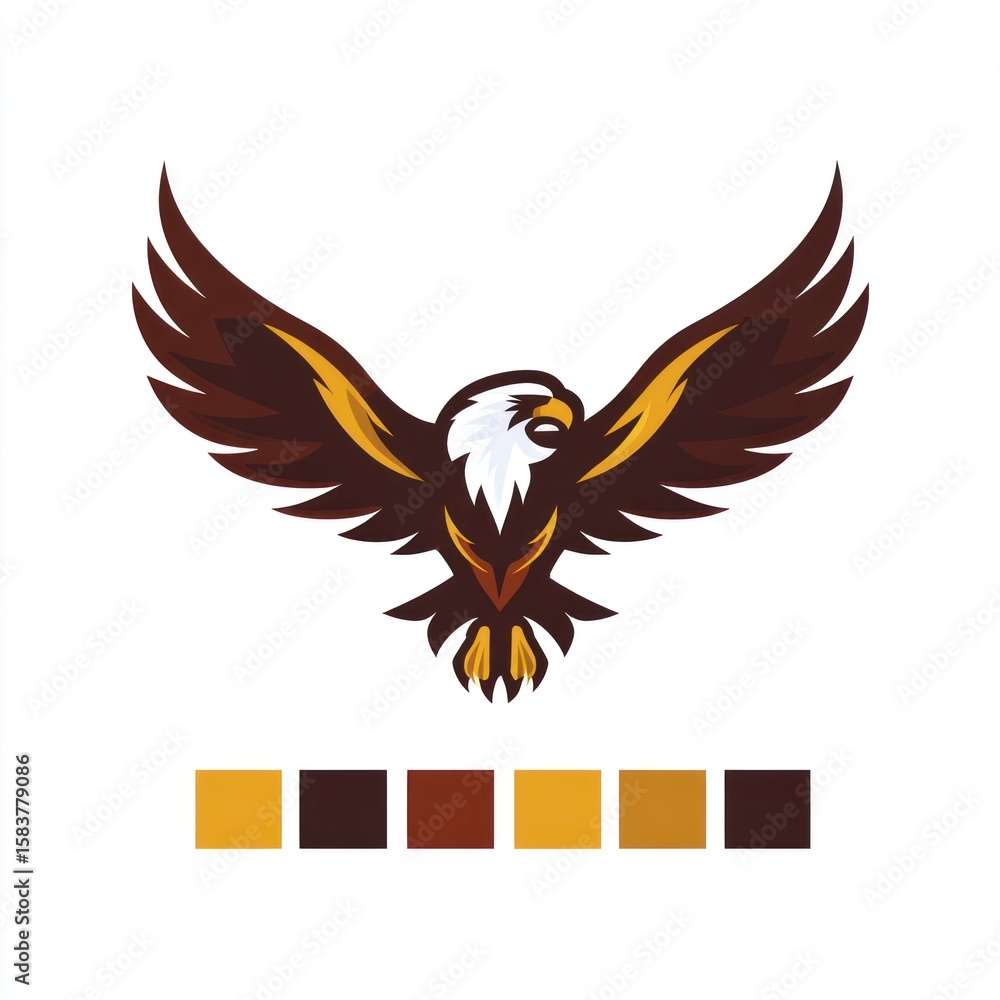 Obraz premium Eagle in flight, color palette