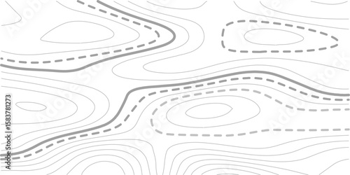 Topographic map background geographic line map with elevation assignments. Modern design with White background with topographic wavy pattern design.paper texture Imitation of a geographical map shades