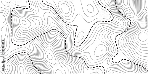 Topographic map background geographic line map with elevation assignments. Modern design with White background with topographic wavy pattern design.paper texture Imitation of a geographical map shades