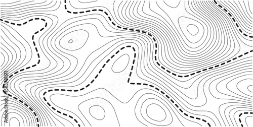 Topographic map background geographic line map with elevation assignments. Modern design with White background with topographic wavy pattern design.paper texture Imitation of a geographical map shades