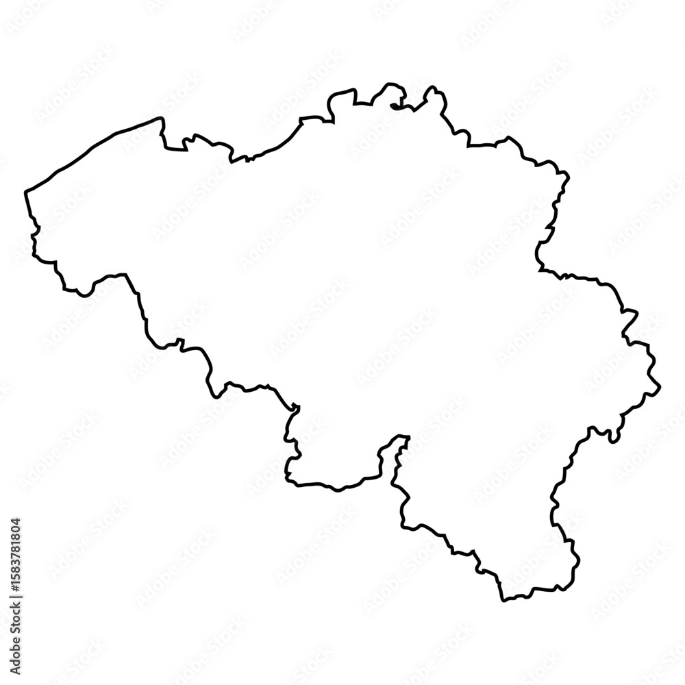 Fototapeta premium map of Belgium line