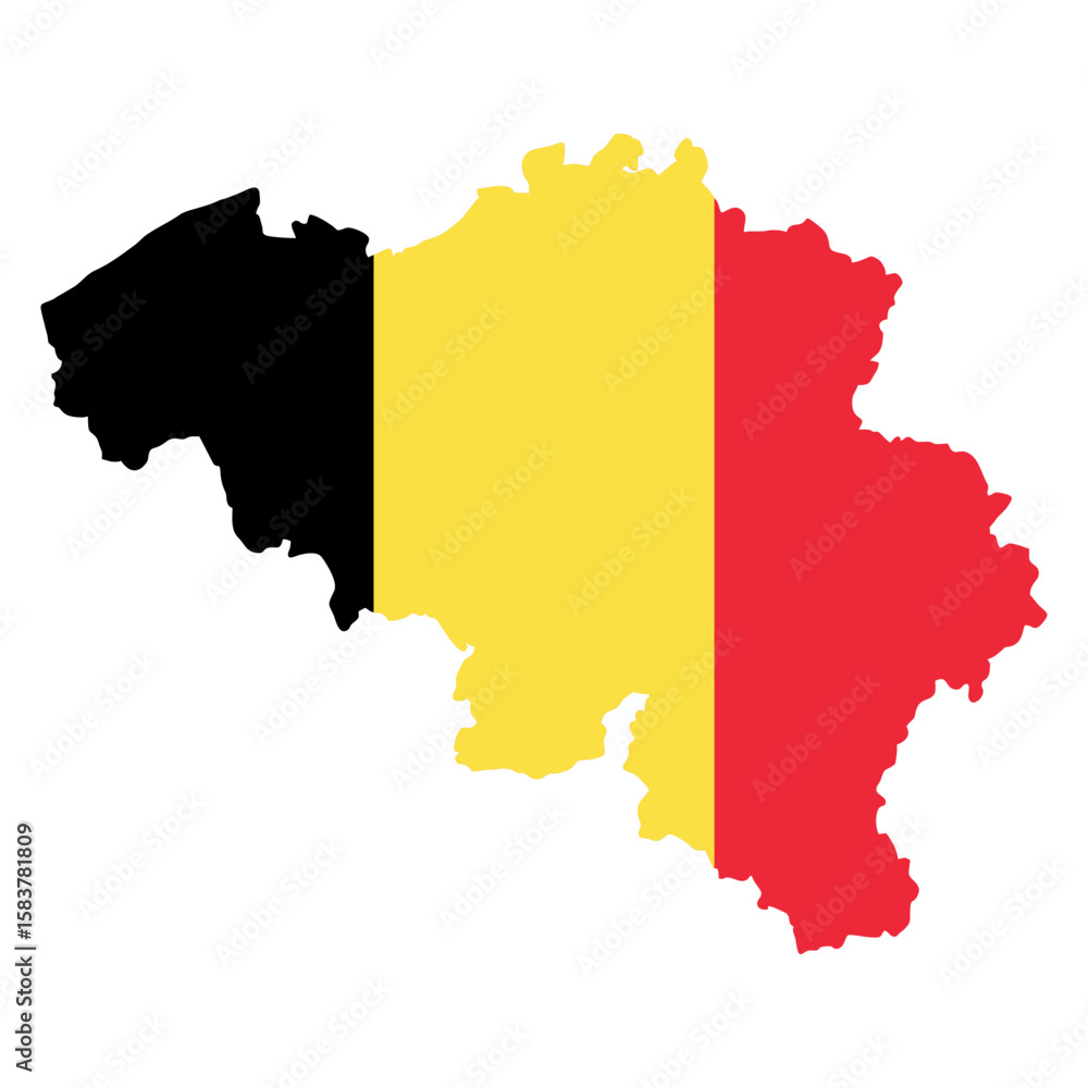 Fototapeta premium map of Belgium flag