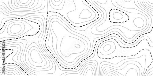 Topographic map background geographic line map with elevation assignments. Modern design with White background with topographic wavy pattern design.paper texture Imitation of a geographical map shades