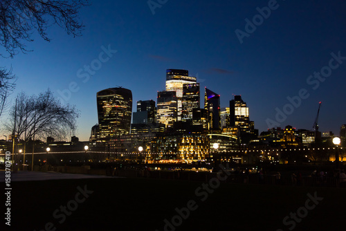 Canvas Print TOWER BRIDGE, LONDON, UNITED KINGDOM - MARCH 28TH, 2025: London's skyline at night