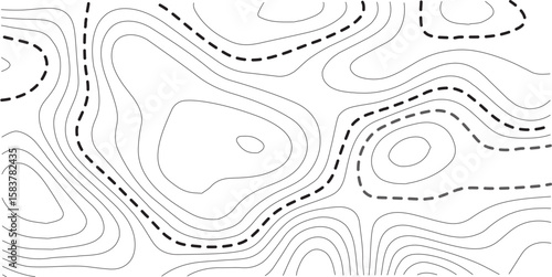 Topographic map background geographic line map with elevation assignments. Modern design with White background with topographic wavy pattern design.paper texture Imitation of a geographical map shades