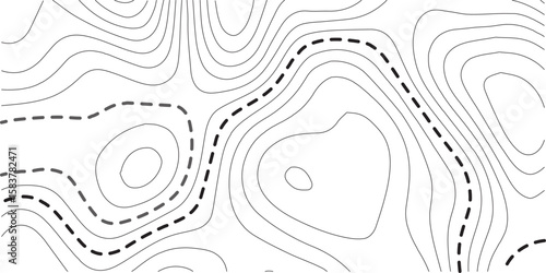 Topographic map background geographic line map with elevation assignments. Modern design with White background with topographic wavy pattern design.paper texture Imitation of a geographical map shades