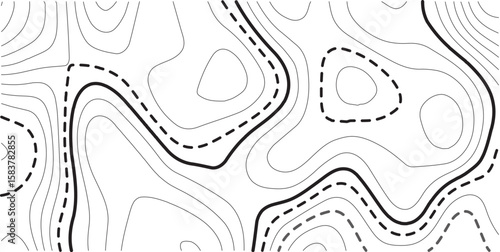 Topographic map background geographic line map with elevation assignments. Modern design with White background with topographic wavy pattern design.paper texture Imitation of a geographical map shades