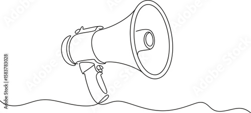 One Line Drawing of a Megaphone – Symbol of Announcement