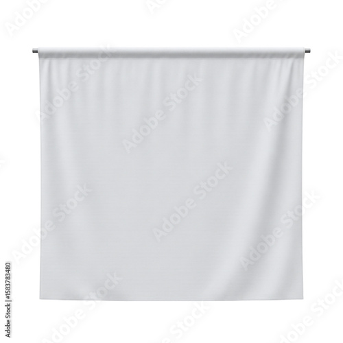 Fotografia Blank white fabric banner mockup