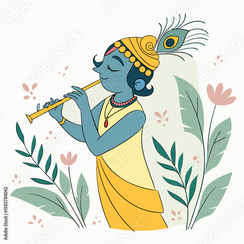 Lord Krishna is a major deity in Hinduism, revered as the eighth avatar of Vishnu and also as the Supreme God in his own right. He is known for his roles as a protector, compassionate figure, and sour