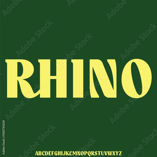 Modern strong rhino condensed alphabet display font vector illustration