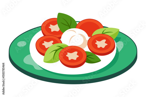 Italian Caprese Dish with Basil Mozzarella and Tomato Art