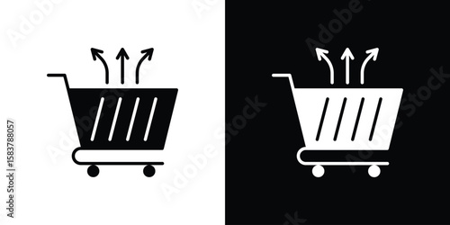 Cross sell icon black and white. Simple glyph icons.