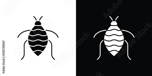 Bedbug icon black and white. Simple glyph icons.