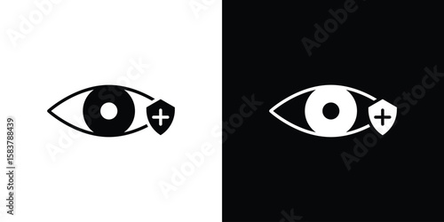 Vision insurance icon black and white. Simple glyph icons.