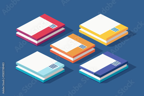  Book Cover Mockup Vector Set – Open & Closed Views