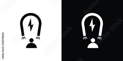 User engagement icon black and white. Simple glyph icons.