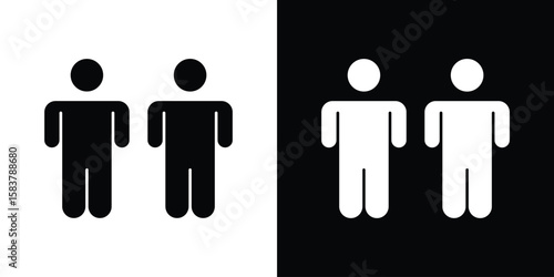 Twin icon black and white. Simple glyph icons.