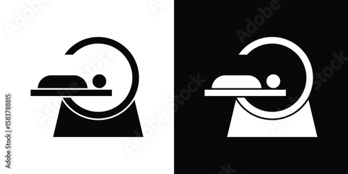 Tomography icon black and white. Simple glyph icons.