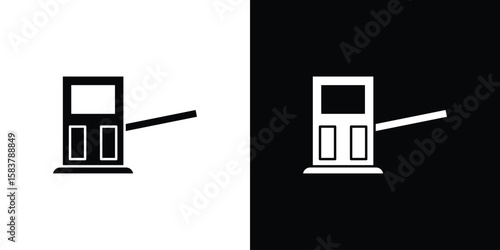 Toll road icon black and white. Simple glyph icons.