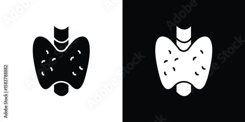 Thyroid icon black and white. Simple glyph icons.