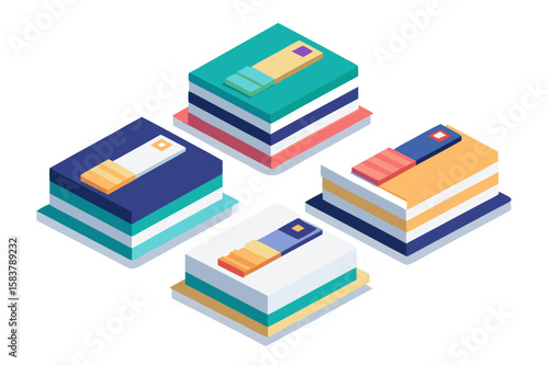  Book Cover Mockup Vector Set – Open & Closed Views