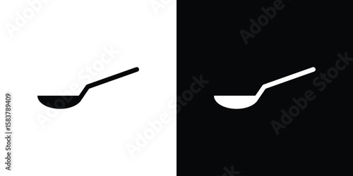 Spoon icon black and white. Simple glyph icons.