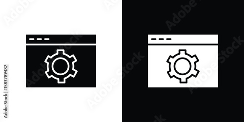 Software icon black and white. Simple glyph icons.