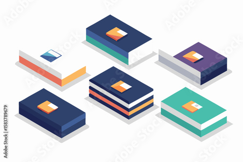  Book Cover Mockup Vector Set – Open & Closed Views