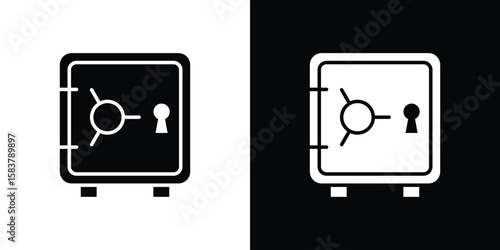 Safe icon black and white. Simple glyph icons.