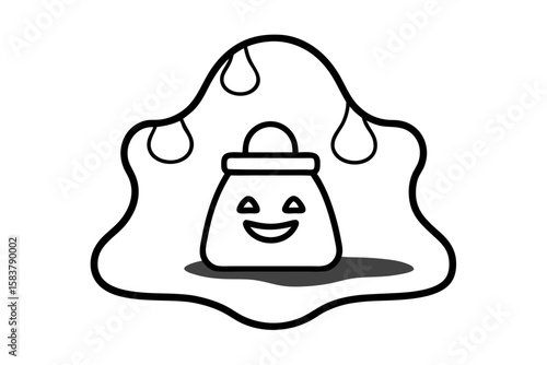 Cute Halloween Bag with Candy Vector Trick or Treat Icon Design