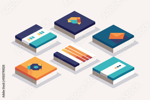  Book Cover Mockup Vector Set – Open & Closed Views