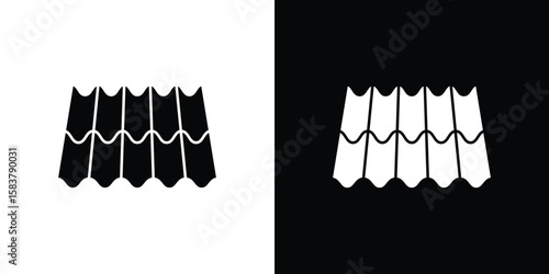 Roof tile icon black and white. Simple glyph icons.
