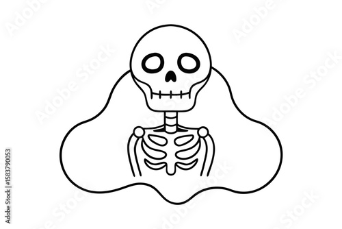 Cartoon Halloween Skeleton Character Vector for Decorations