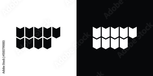 Roof tile icon black and white. Simple glyph icons.