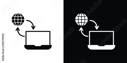 Remote Access icon black and white. Simple glyph icons.