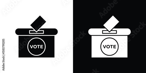 Referendum icon black and white. Simple glyph icons.