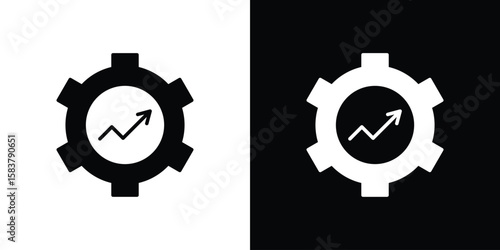 Productivity tools icon black and white. Simple glyph icons.