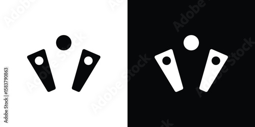 Pinball icon black and white. Simple glyph icons.