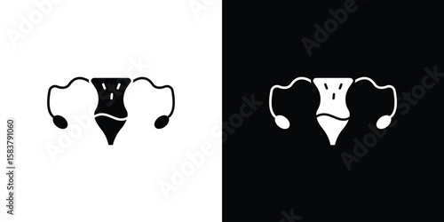 Pelvic inflammatory disease icon black and white. Simple glyph icons.