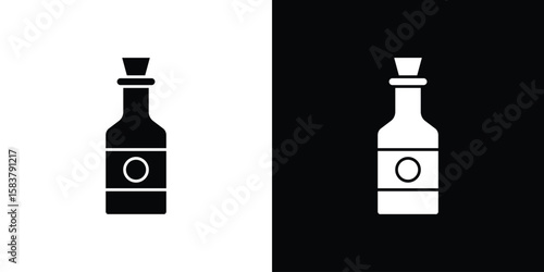Olive oil icon black and white. Simple glyph icons.